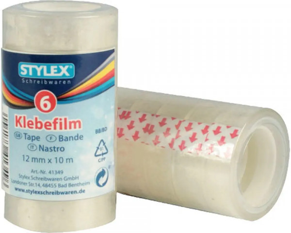 6 STYLEX Klebefilm-Rollen