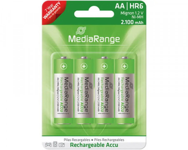 4 wiederaufladbare Micro-Akkus AA von MediaRange