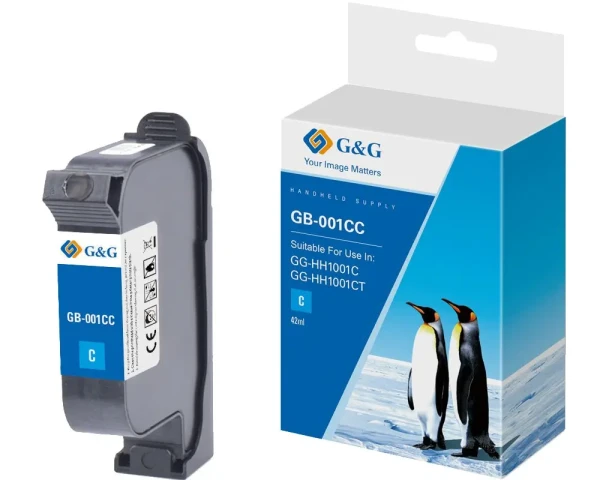 G&G Druckerpatrone GB-001CC Solvent-Tinte Cyan - 42ml