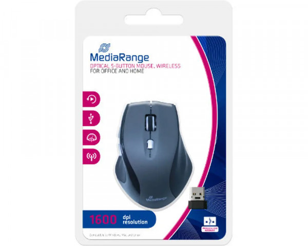 MediaRange Optische 5-Tasten Mouse, kabellos