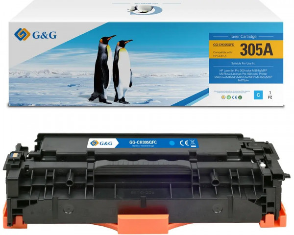 Economy-Toner ersetzt HP CE411A (Nr.305a) Cyan