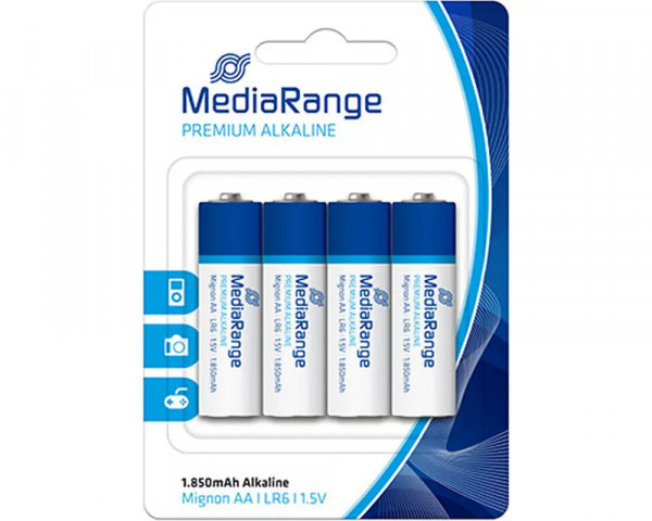 4 MediaRange Batterien Mignon-LR06, AA 1,5 Volt