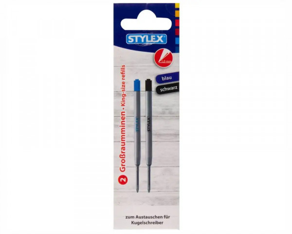 2 Stylex Großraum-Kugelschreiberminen