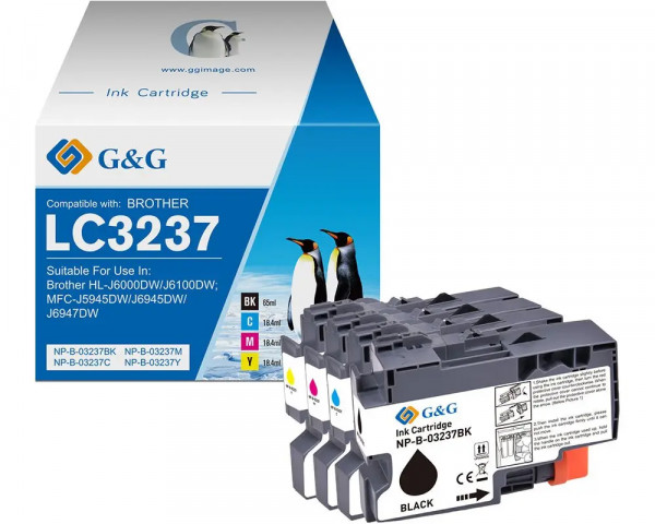 G&G-Multipack kompatible Druckerpatronen ersetzt Brother LC-3237 Serie