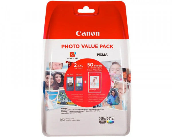 Original XL-Multipack Canon PG-560XL/ CL-561XL inkl 50 Blatt Fotopapier