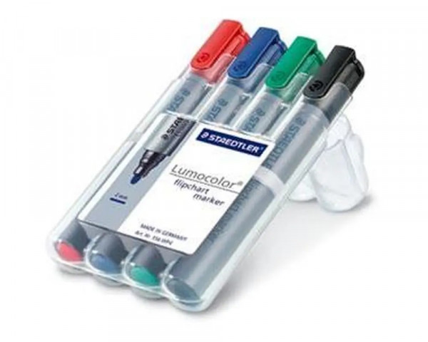 4er Set Flipchart Marker Lumocolor von Staedler