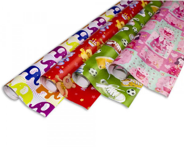 Geschenkpapier mit Kindermotiven